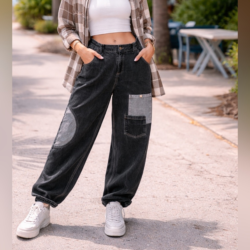 WE WERE ONCE KIDS,XITOUJI ,Y2K Patchwork Jeans,Carpenter,Japanese Denim,Size L